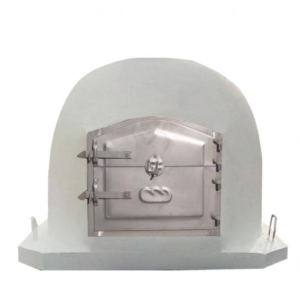 Forno tradicional com porta de inox, artesanal, robusto e durável, ideal para cozeduras tradicionais com sabor autêntico.