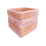 Vaso de Flores Quadrado Imitação de Barro