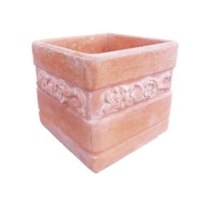 Vaso de Flores Quadrado Imitação de Barro