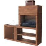 A Churrasqueira Moderna CM35B em preto ou castanho combina robustez, design modular e grelhador incluído. Ideal para churrascos ao ar livre com estilo e praticidade.