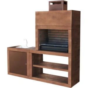A Churrasqueira Moderna CM35B em preto ou castanho combina robustez, design modular e grelhador incluído. Ideal para churrascos ao ar livre com estilo e praticidade.