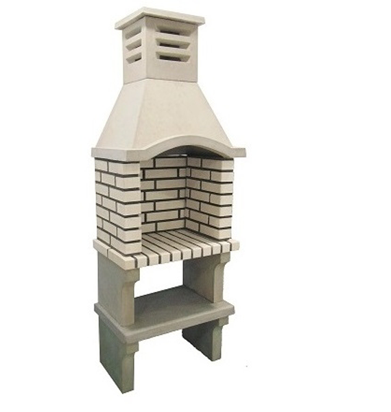 Churrasqueira Native em betão e tijolo com bancada e lava-louça, resistente e prática para churrascos ao ar livre