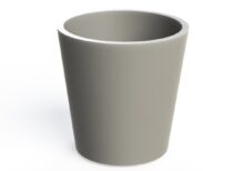 Floreiras CONIK em betão reforçado com fibras, resistentes e elegantes, disponíveis em vários tamanhos e cores para jardins e varandas