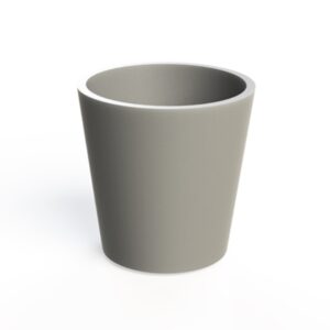 Floreiras CONIK em betão reforçado com fibras, resistentes e elegantes, disponíveis em vários tamanhos e cores para jardins e varandas