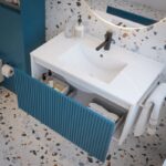 Móvel de casa de banho suspenso New Ripper em MDF, com 1 gaveta espaçosa e sistema soft close. Robusto, prático e disponível em vários tamanhos.