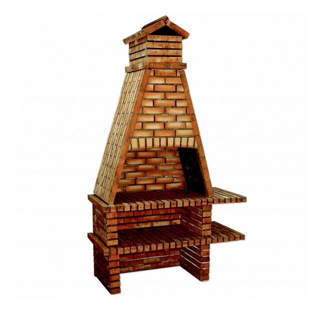 A Churrasqueira Liberty em tijolo é robusta, durável e funcional, ideal para grelhar com lenha ou carvão. Com bancada integrada e prateleira para arrumação, proporciona conforto e organização, sendo perfeita para qualquer espaço exterior.