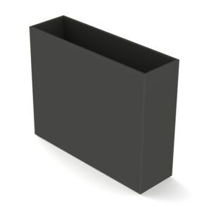 Floreira Terrace 100 em betão reforçado com fibras, resistente e elegante, ideal para decoração de jardins, varandas e interiores.