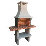 Churrasqueira X-ART em betão com prateleira para maior conveniência