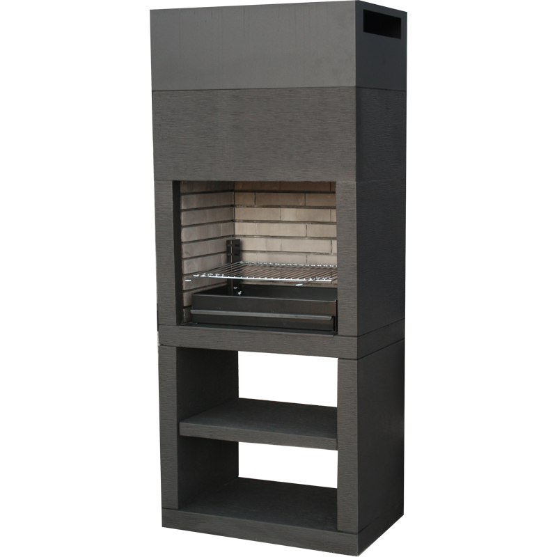 Churrasqueira Moderna CM10 modular em preto mate com design elegante"