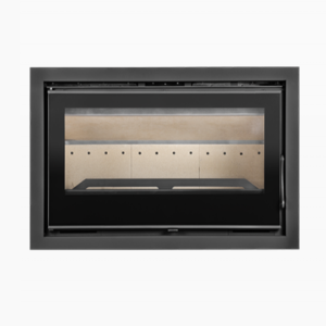 Recuperador de Calor Onix 900 Style da Solrak, modelo com vidro serigrafado, ventilação forçada, potência de 12,6 kW, ideal para grandes espaços.