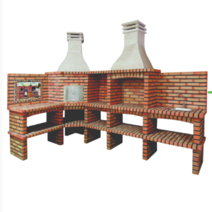 Churrasqueira Oven de canto com bancadas