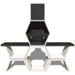 Churrasqueira MOD 5 da Blive com betão hidrófugo, grelha em inox e bancadas laterais, modular e resistente, ideal para churrascos com lenha ou carvão em áreas externas.