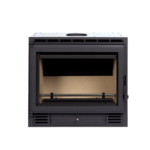 Recuperador de calor a lenha R7A Metlor ventilado 9 kW com vidro neocerâmico e frente em fundição